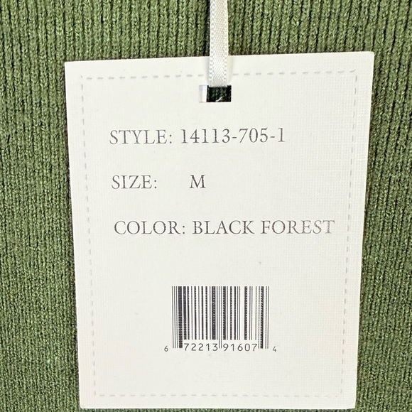 Sioni Fringe Trim Sweater Black Forest Green NWT - Picture 5 of 7